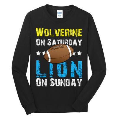 Wolverine On Saturday Lion On Sunday Tall Long Sleeve T-Shirt