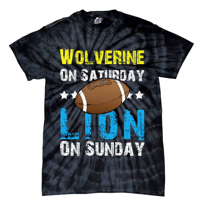 Wolverine On Saturday Lion On Sunday Tie-Dye T-Shirt