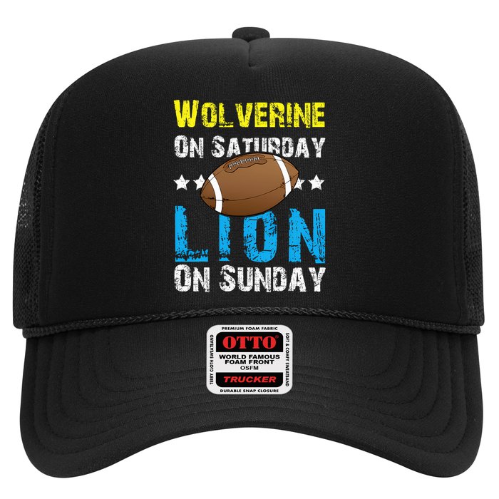 Wolverine On Saturday Lion On Sunday Trucker Hat