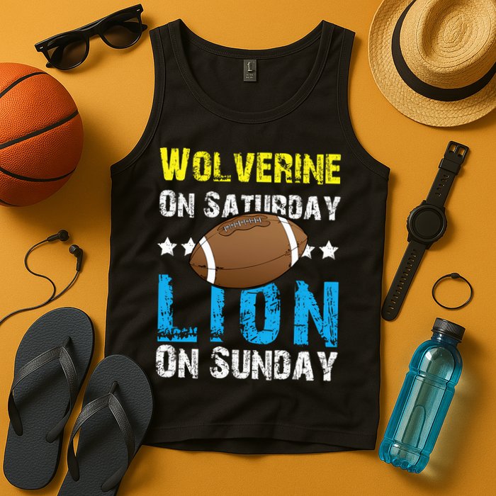 Wolverine On Saturday Lion On Sunday Tank Top