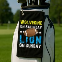 Wolverine On Saturday Lion On Sunday Golf Towel