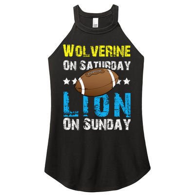 Wolverine On Saturday Lion On Sunday Women's Perfect Tri Rocker Tank