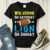 Wolverine On Saturday Lion On Sunday Womens T-Shirt