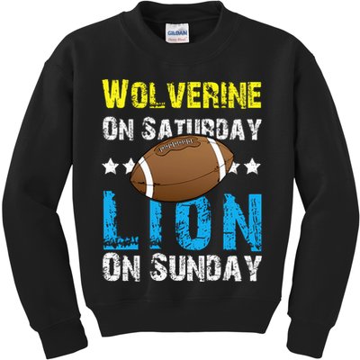 Wolverine On Saturday Lion On Sunday Kids Sweatshirt
