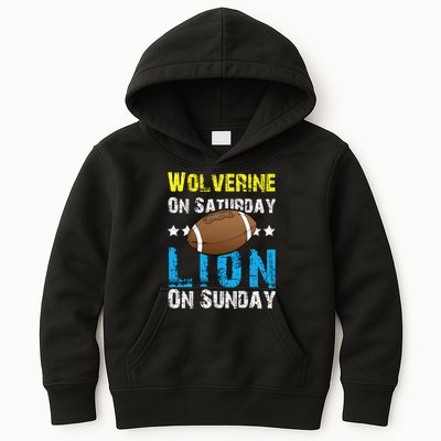 Wolverine On Saturday Lion On Sunday Kids Hoodie