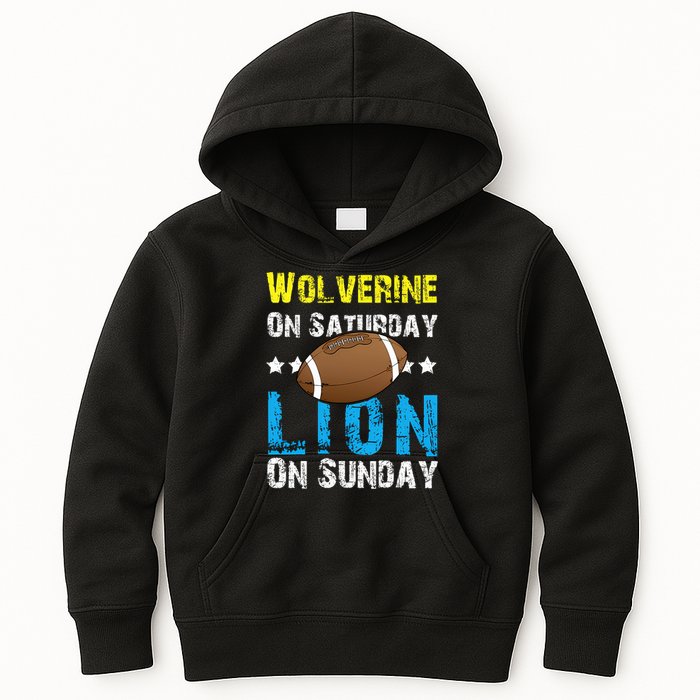 Wolverine On Saturday Lion On Sunday Kids Hoodie