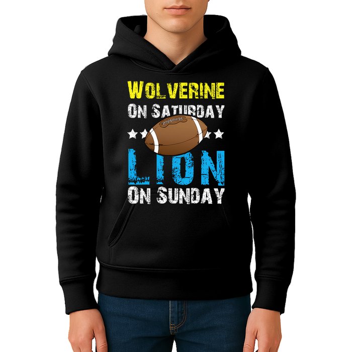 Wolverine On Saturday Lion On Sunday Kids Hoodie