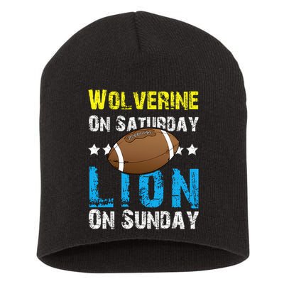 Wolverine On Saturday Lion On Sunday Short Acrylic Beanie