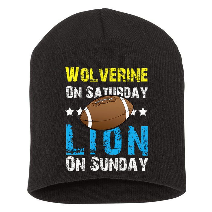 Wolverine On Saturday Lion On Sunday Short Acrylic Beanie