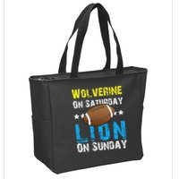 Wolverine On Saturday Lion On Sunday Zip Tote Bag