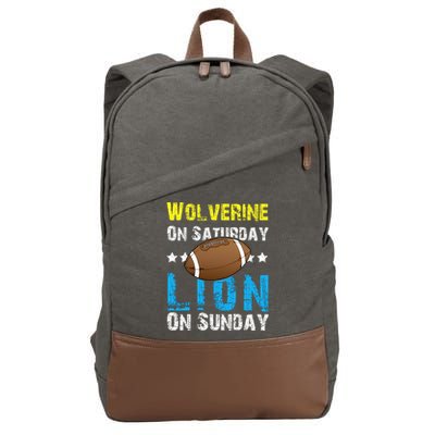 Wolverine On Saturday Lion On Sunday Cotton Canvas Backpack