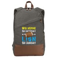 Wolverine On Saturday Lion On Sunday Cotton Canvas Backpack