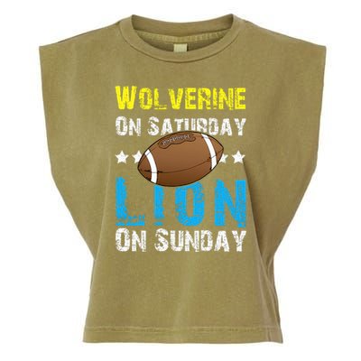 Wolverine On Saturday Lion On Sunday Garment-Dyed Women's Muscle Tee