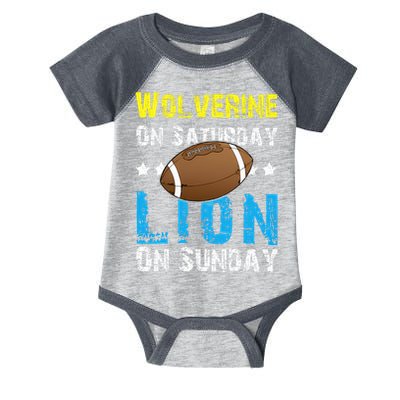 Wolverine On Saturday Lion On Sunday Infant Baby Jersey Bodysuit