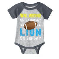 Wolverine On Saturday Lion On Sunday Infant Baby Jersey Bodysuit