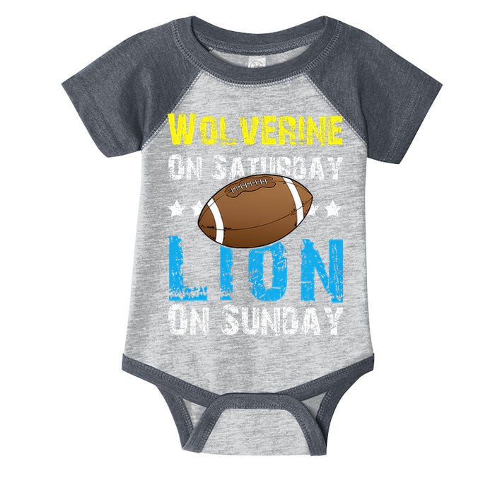 Wolverine On Saturday Lion On Sunday Infant Baby Jersey Bodysuit