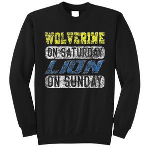 Wolverine On Saturday Lion On Sunday Funny Sweatshirt