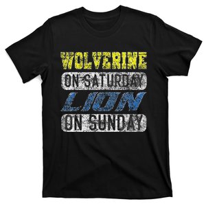 Wolverine On Saturday Lion On Sunday Funny T-Shirt