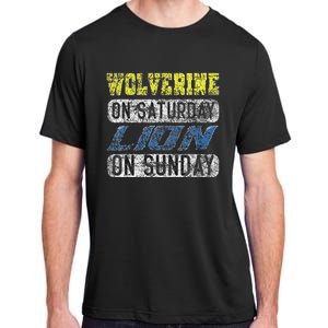 Wolverine On Saturday Lion On Sunday Funny Adult ChromaSoft Performance T-Shirt