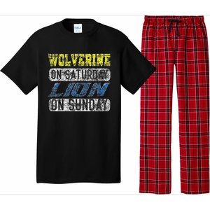 Wolverine On Saturday Lion On Sunday Funny Pajama Set