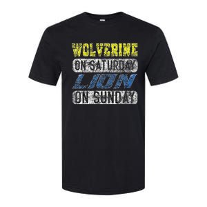 Wolverine On Saturday Lion On Sunday Funny Softstyle CVC T-Shirt