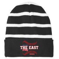 We Own The East Striped Beanie with Solid Band