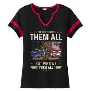 We Owe Them All Partiotic Veterans Day Memorial Day Ladies Halftime Notch Neck Tee