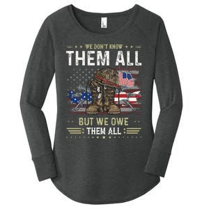 We Owe Them All Partiotic Veterans Day Memorial Day Women's Perfect Tri Tunic Long Sleeve Shirt