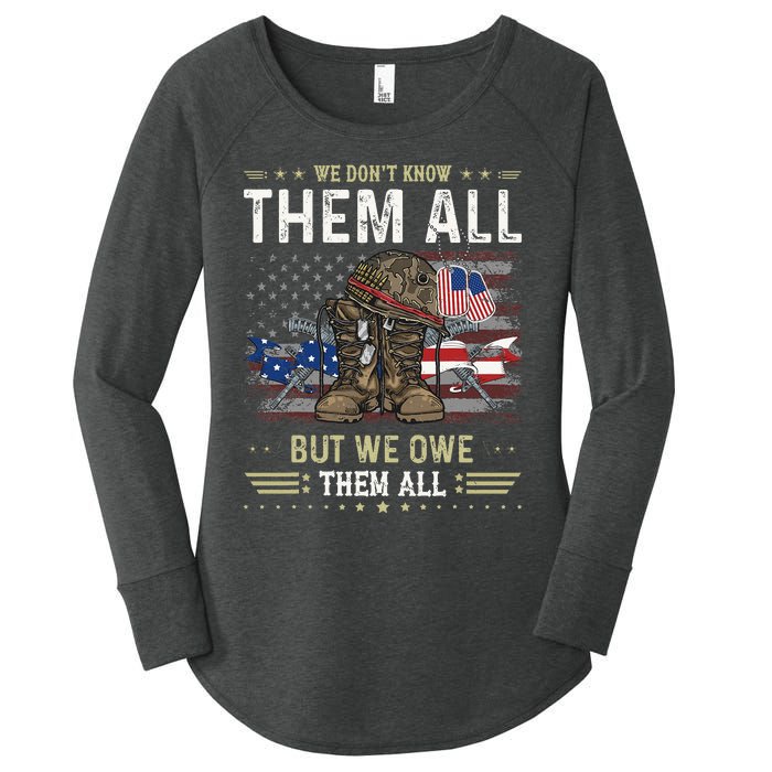 We Owe Them All Partiotic Veterans Day Memorial Day Women's Perfect Tri Tunic Long Sleeve Shirt