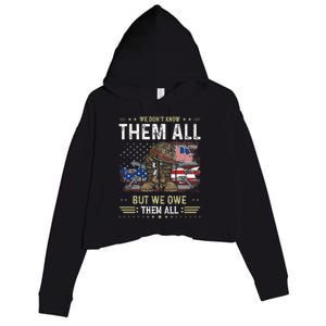 We Owe Them All Partiotic Veterans Day Memorial Day Crop Fleece Hoodie