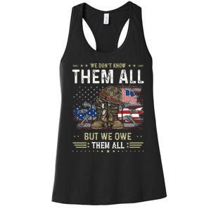 We Owe Them All Partiotic Veterans Day Memorial Day Women's Racerback Tank