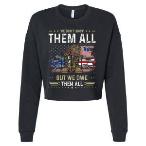 We Owe Them All Partiotic Veterans Day Memorial Day Cropped Pullover Crew