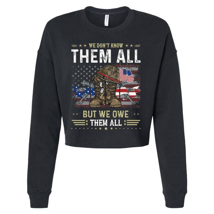 We Owe Them All Partiotic Veterans Day Memorial Day Cropped Pullover Crew