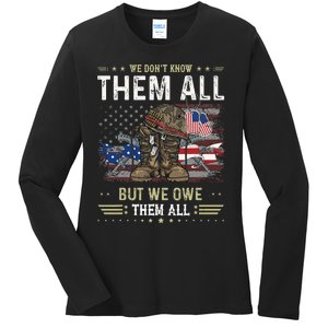 We Owe Them All Partiotic Veterans Day Memorial Day Ladies Long Sleeve Shirt