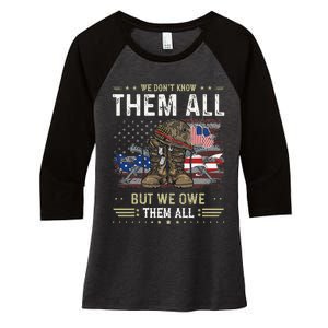 We Owe Them All Partiotic Veterans Day Memorial Day Women's Tri-Blend 3/4-Sleeve Raglan Shirt