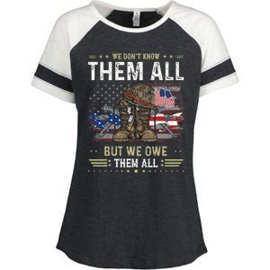 We Owe Them All Partiotic Veterans Day Memorial Day Enza Ladies Jersey Colorblock Tee