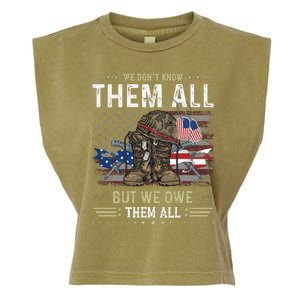 We Owe Them All Partiotic Veterans Day Memorial Day Garment-Dyed Women's Muscle Tee