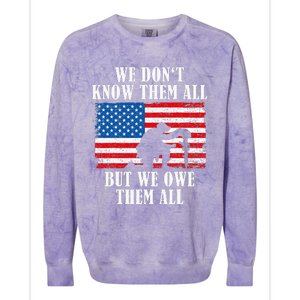 We Owe Them All Veterans Day Partiotic Flag Military Colorblast Crewneck Sweatshirt