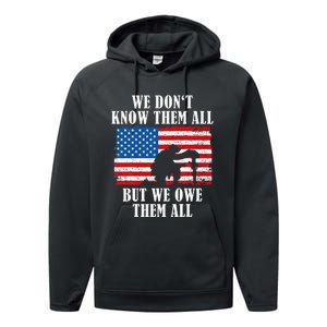 We Owe Them All Veterans Day Partiotic Flag Military Performance Fleece Hoodie