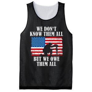 We Owe Them All Veterans Day Partiotic Flag Military Mesh Reversible Basketball Jersey Tank