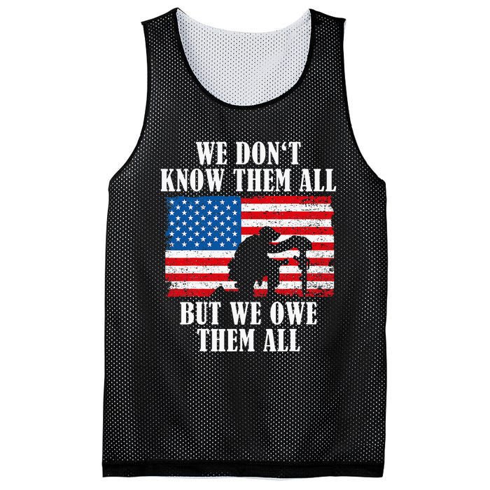 We Owe Them All Veterans Day Partiotic Flag Military Mesh Reversible Basketball Jersey Tank