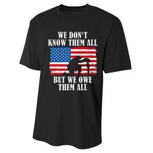 We Owe Them All Veterans Day Partiotic Flag Military Performance Sprint T-Shirt