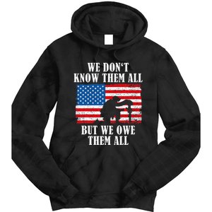 We Owe Them All Veterans Day Partiotic Flag Military Tie Dye Hoodie