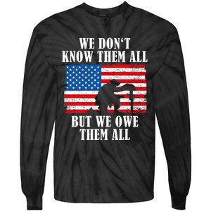 We Owe Them All Veterans Day Partiotic Flag Military Tie-Dye Long Sleeve Shirt