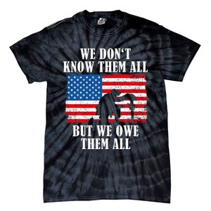 We Owe Them All Veterans Day Partiotic Flag Military Tie-Dye T-Shirt