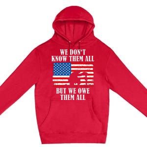 We Owe Them All Veterans Day Partiotic Flag Military Premium Pullover Hoodie