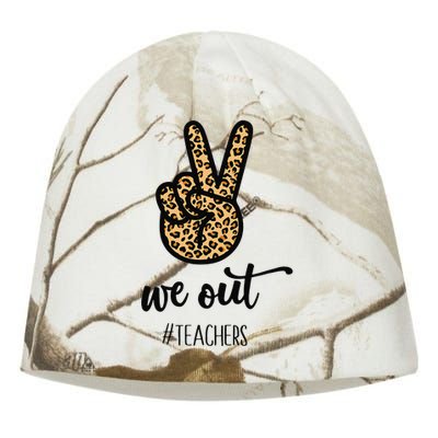 We out Teacher Happy Last Day Of School Wo Gift Funny Kati - Camo Knit Beanie