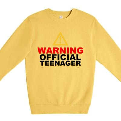 Warning Official Teenager 13th Birthday Premium Crewneck Sweatshirt