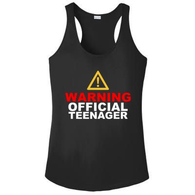 Warning Official Teenager 13th Birthday Ladies PosiCharge Competitor Racerback Tank