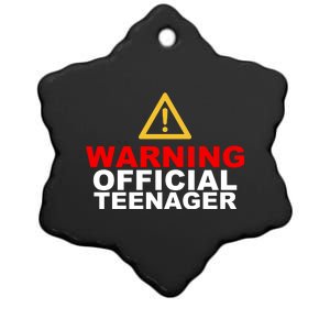 Warning Official Teenager 13th Birthday Ceramic Star Ornament